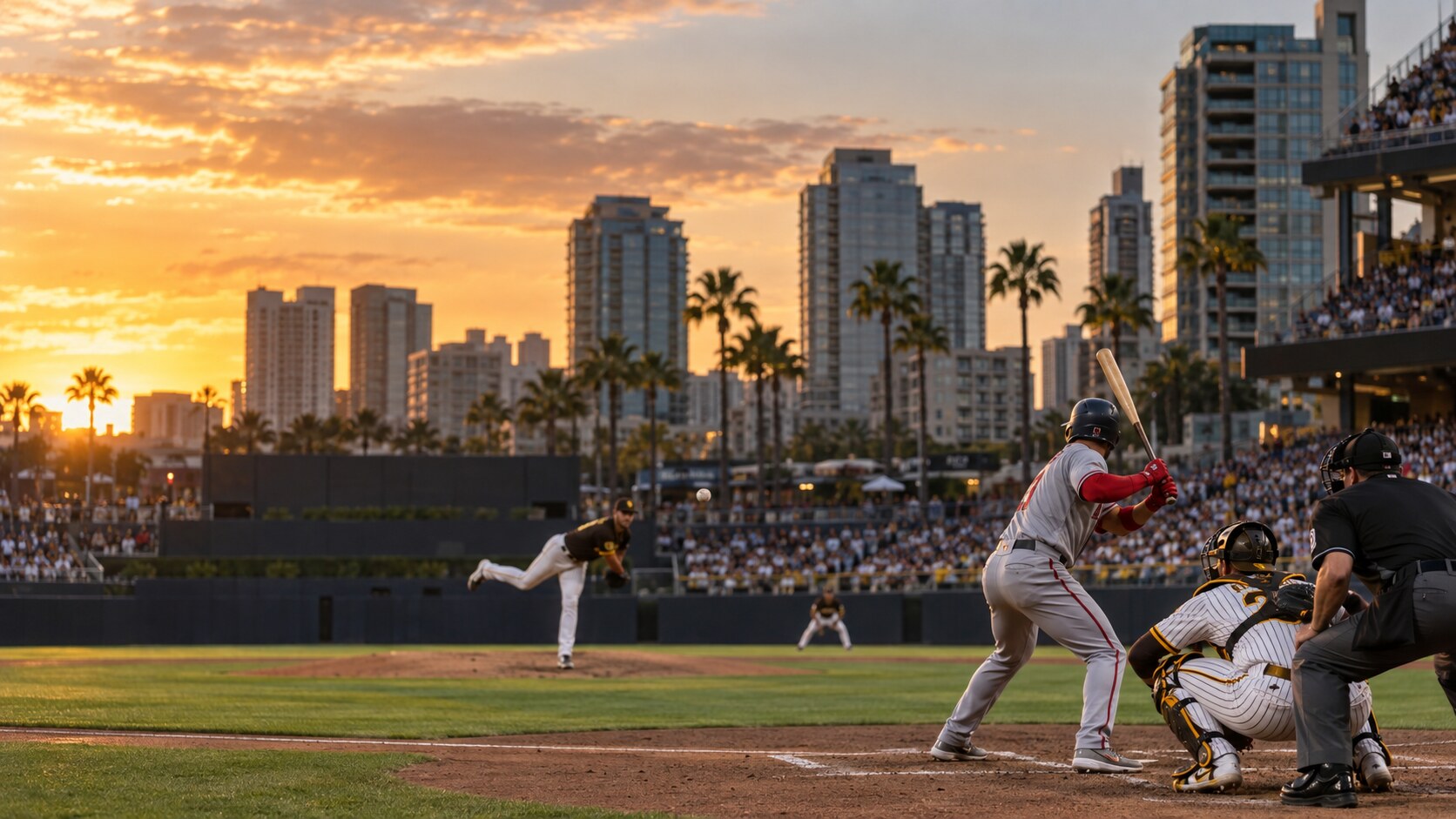 Game-action editorial image for Washington Nationals at San Diego Padres