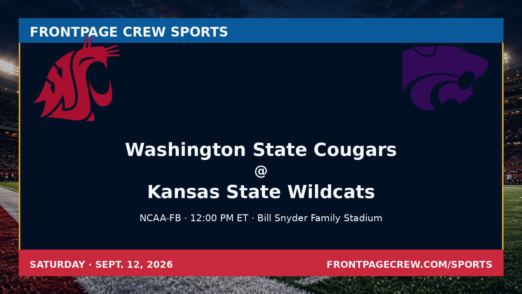 Washington State Cougars and Kansas State Wildcats game scene
