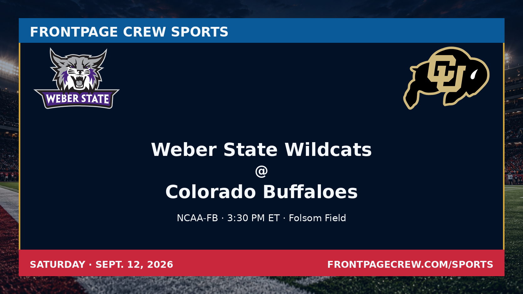 Weber State Wildcats and Colorado Buffaloes game scene