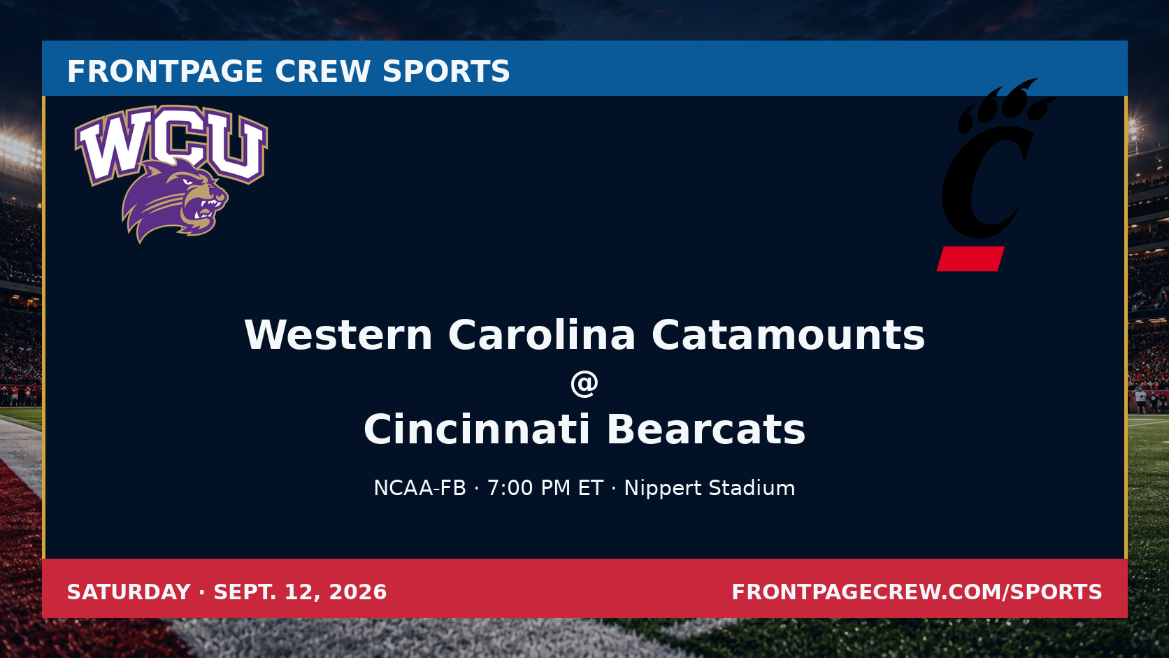 Western Carolina Catamounts and Cincinnati Bearcats game scene