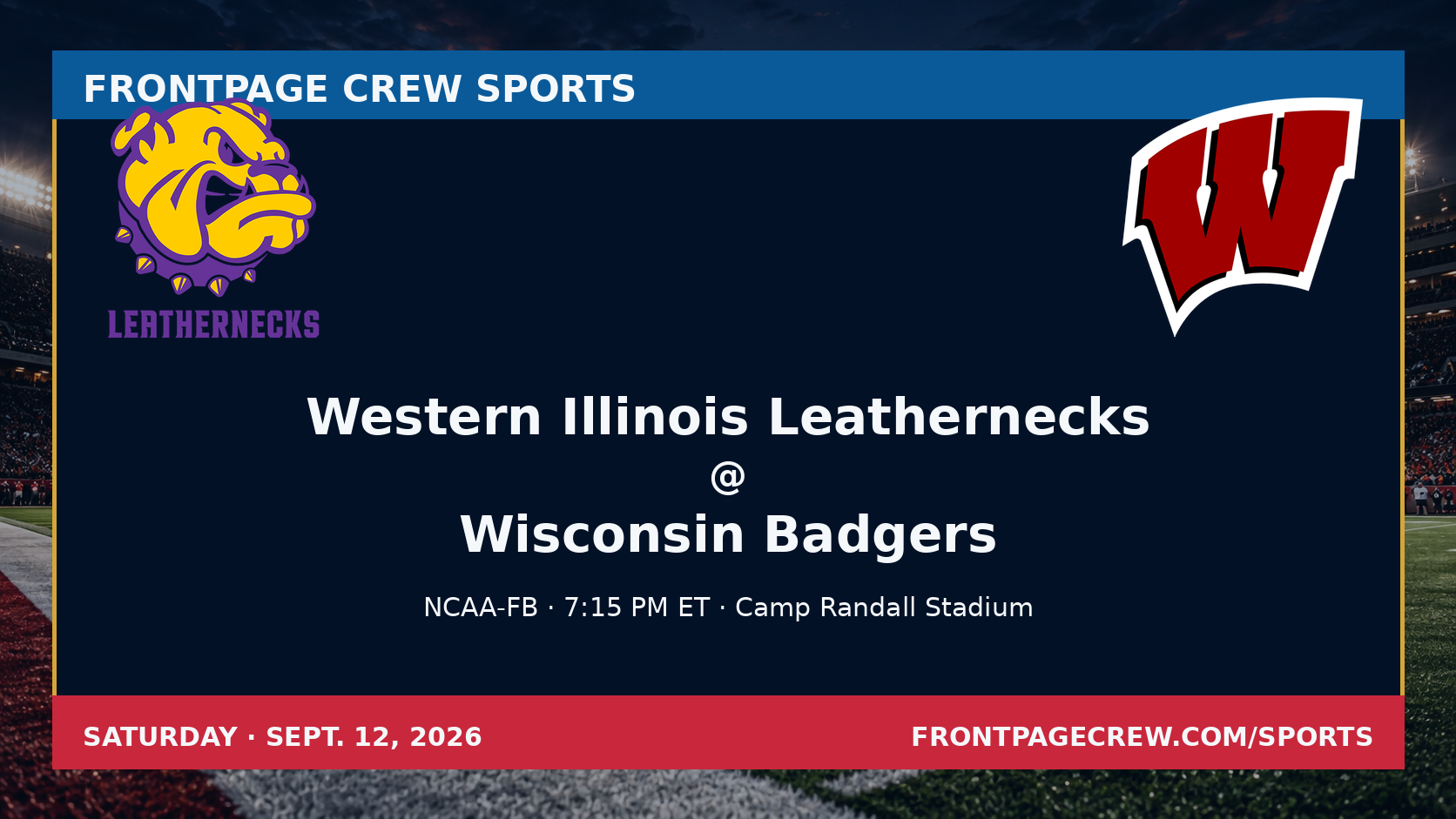 Western Illinois Leathernecks and Wisconsin Badgers game scene