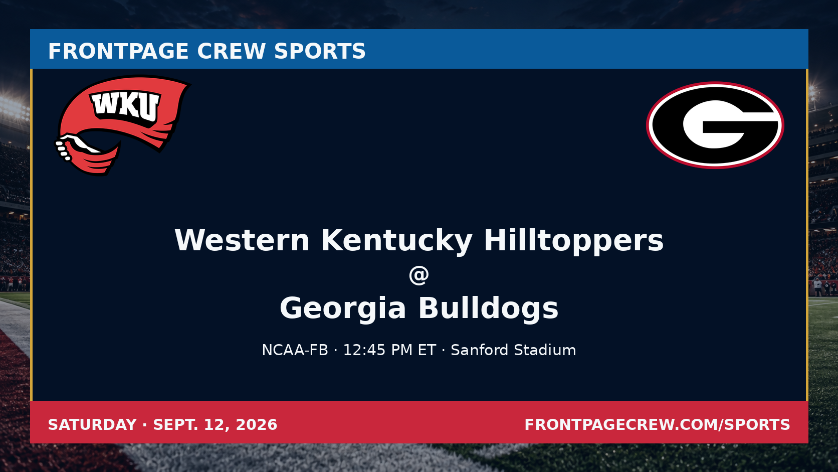 Western Kentucky Hilltoppers and Georgia Bulldogs game scene