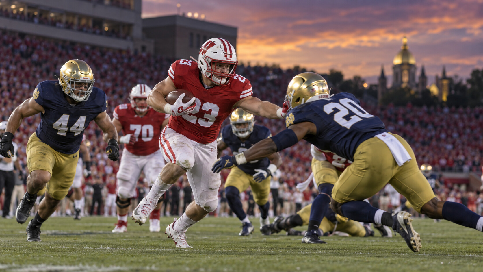 FrontPage Crew Sports editorial image for Wisconsin vs. Notre Dame: spread prediction and analysis