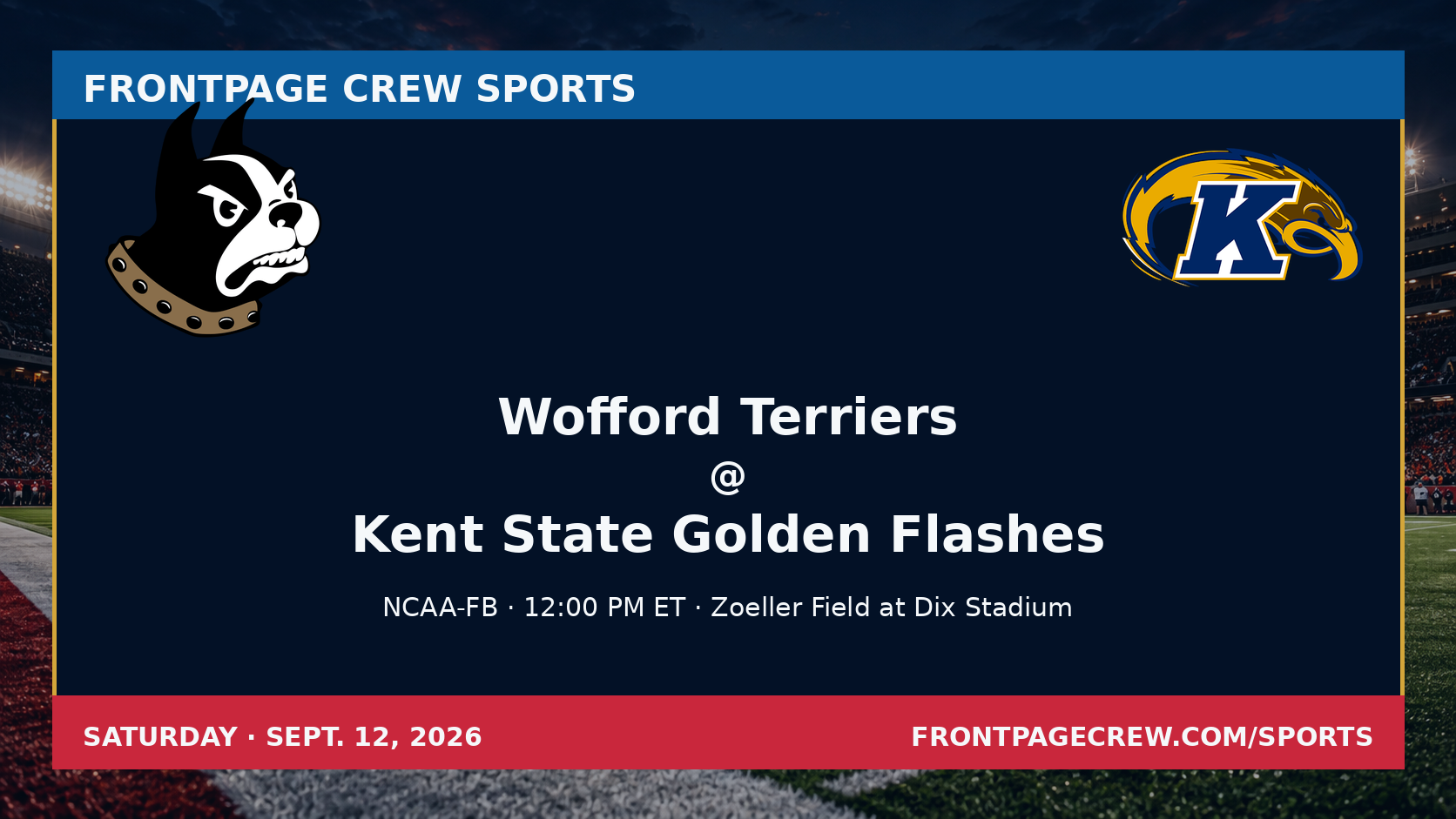 Wofford Terriers and Kent State Golden Flashes game scene